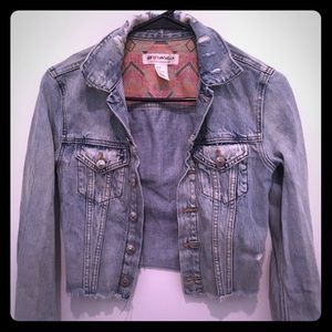 H and M Coachella distress jean jacket S size 2